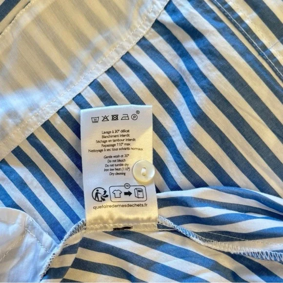 Sézane Clarine Flared Midi Skirt | Blue & White Striped| FR 34 / US 2 Twice Worn - Picture 9 of 9